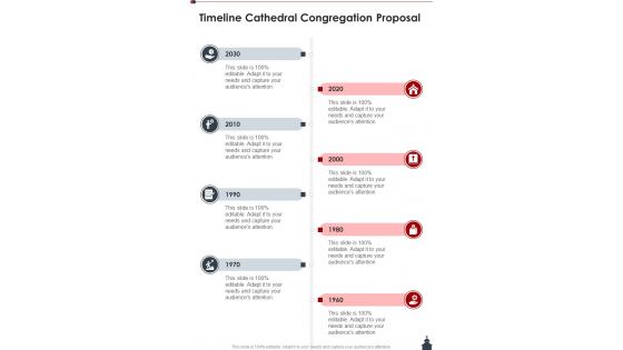 Timeline Cathedral Congregation Proposal One Pager Sample Example Document