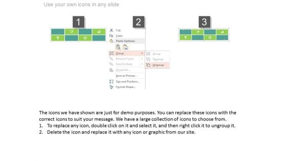 Timeline Chart With Business Growth And Success Icons Powerpoint Slides