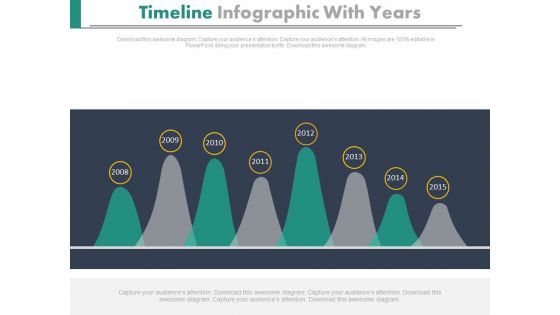 Timeline Curve Diagram With Years Powerpoint Slides
