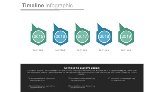 Timeline Design For Year Based Analysis Powerpoint Slides