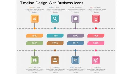 Timeline Design With Business Icons Powerpoint Template