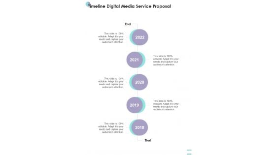 Timeline Digital Media Service Proposal One Pager Sample Example Document