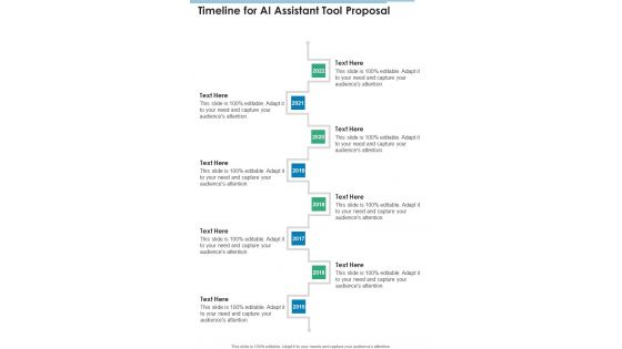 Timeline For AI Assistant Tool Proposal One Pager Sample Example Document Timeline For AI Assistant Tool Proposal One Pager Sample Example Document