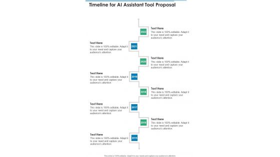 Timeline For AI Assistant Tool Proposal One Pager Sample Example Document