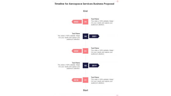 Timeline For Aerospace Services Business Proposal One Pager Sample Example Document