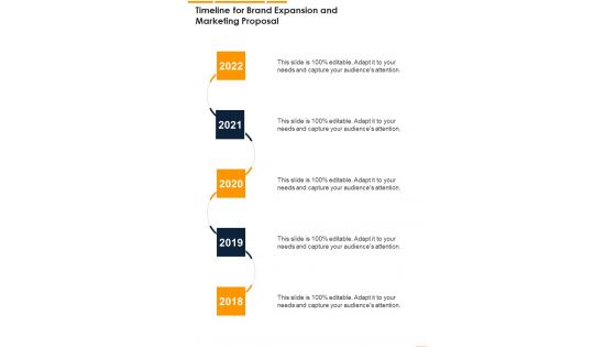 Timeline For Brand Expansion And Marketing Proposal One Pager Sample Example Document