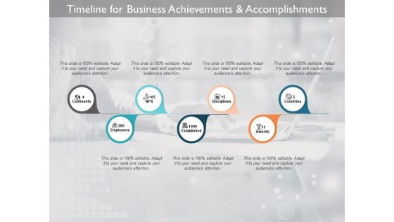 Timeline For Business Achievements And Accomplishments Ppt PowerPoint Presentation Icon Clipart