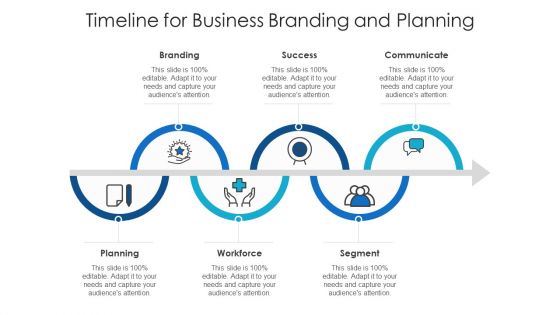 Timeline For Business Branding And Planning Ppt Ideas Template PDF