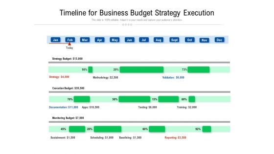 Timeline For Business Budget Strategy Execution Ppt PowerPoint Presentation Gallery Backgrounds PDF