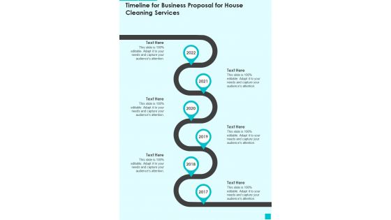 Timeline For Business Proposal For House Cleaning Services One Pager Sample Example Document