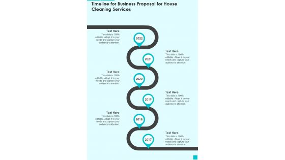 Timeline For Business Proposal For House Cleaning Services One Pager Sample Example Document Timeline For Business Proposal For House Cleaning Services One Pager Sample Example Document