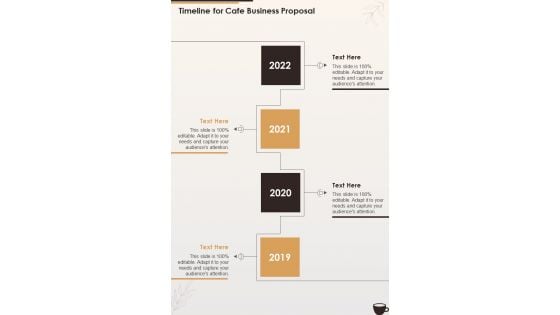 Timeline For Cafe Business Proposal One Pager Sample Example Document