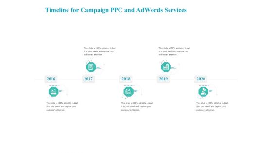 Timeline For Campaign PPC And Adwords Services Slides PDF