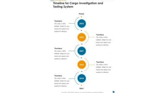 Timeline For Cargo Investigation And Testing System One Pager Sample Example Document