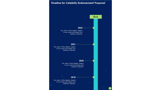 Timeline For Celebrity Endorsement Proposal One Pager Sample Example Document Timeline For Celebrity Endorsement Proposal One Pager Sample Example Document