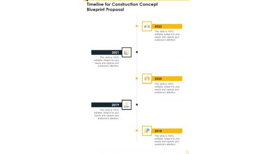 Timeline For Construction Concept Blueprint Proposal One Pager Sample Example Document Timeline For Construction Concept Blueprint Proposal One Pager Sample Example Document