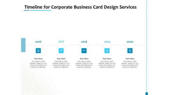 Timeline For Corporate Business Card Design Services Elements PDF