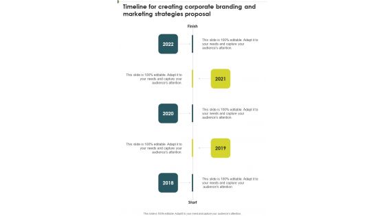 Timeline For Creating Corporate Branding And Marketing Strategies Proposal One Pager Sample Example Document Timeline For Creating Corporate Branding And Marketing Strategies Proposal One Pager Sample Example Document