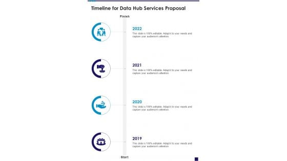 Timeline For Data Hub Services Proposal One Pager Sample Example Document Timeline For Data Hub Services Proposal One Pager Sample Example Document