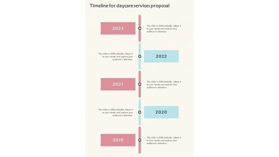 Timeline For Daycare Services Proposal One Pager Sample Example Document Timeline For Daycare Services Proposal One Pager Sample Example Document
