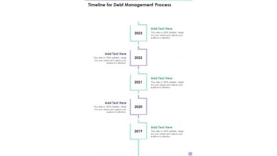 Timeline For Debt Management Process One Pager Sample Example Document