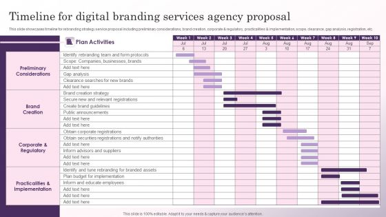 Timeline For Digital Branding Services Agency Proposal Information PDF Timeline For Digital Branding Services Agency Proposal Information PDF