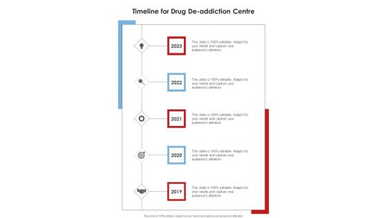 Timeline For Drug De Addiction Centre One Pager Sample Example Document