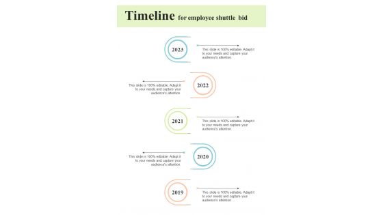 Timeline For Employee Shuttle Bid One Pager Sample Example Document