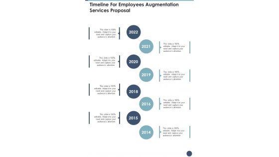 Timeline For Employees Augmentation Services Proposal One Pager Sample Example Document