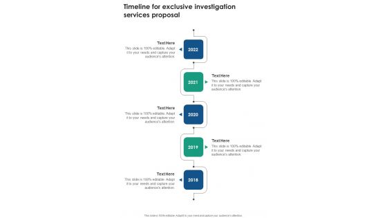 Timeline For Exclusive Investigation Services Proposal One Pager Sample Example Document