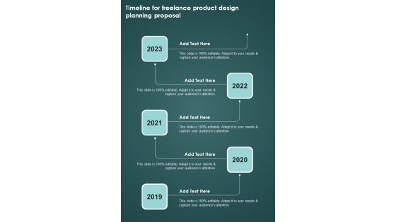 Timeline For Freelance Product Design Planning Proposal One Pager Sample Example Document