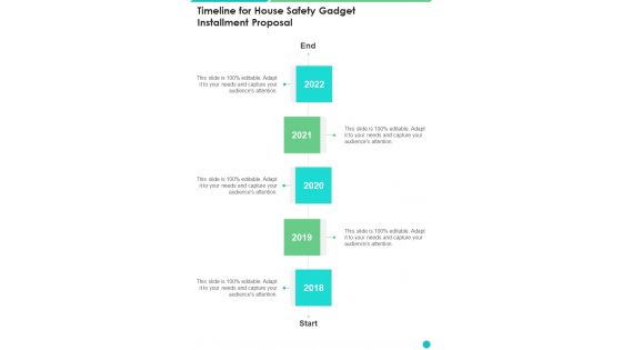 Timeline For House Safety Gadget Installment Proposal One Pager Sample Example Document Timeline For House Safety Gadget Installment Proposal One Pager Sample Example Document
