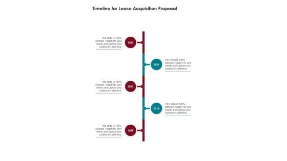 Timeline For Lease Acquisition Proposal One Pager Sample Example Document