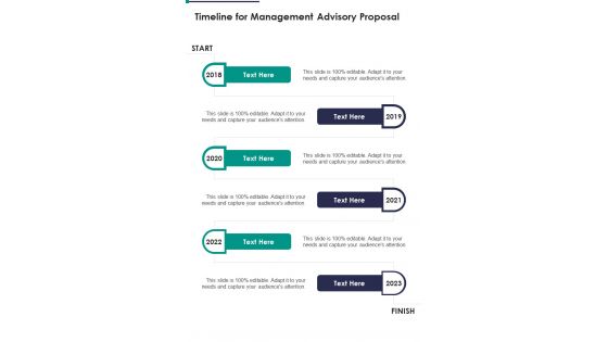 Timeline For Management Advisory Proposal One Pager Sample Example Document