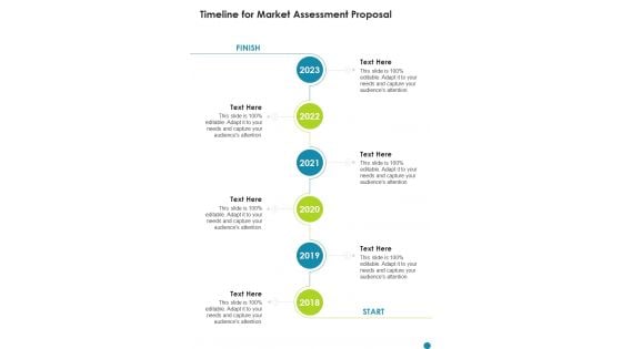 Timeline For Market Assessment Proposal One Pager Sample Example Document