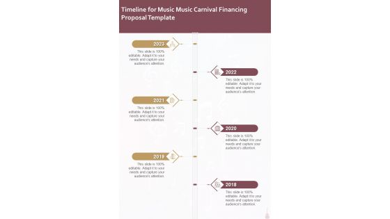 Timeline For Music Music Carnival Financing Proposal Template One Pager Sample Example Document