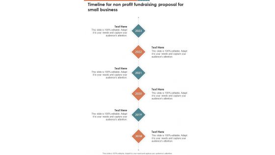 Timeline For Non Profit Fundraising Proposal For Small Business One Pager Sample Example Document Timeline For Non Profit Fundraising Proposal For Small Business One Pager Sample Example Document