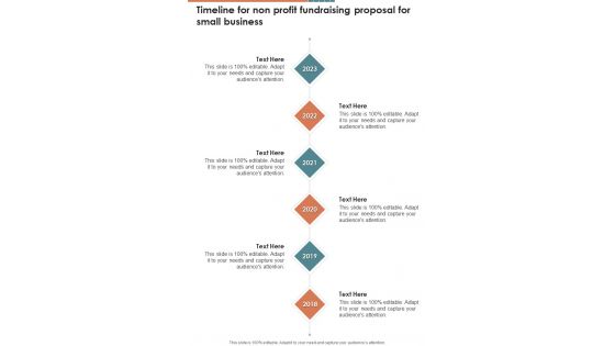 Timeline For Non Profit Fundraising Proposal For Small Business One Pager Sample Example Document