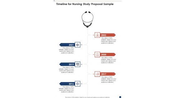 Timeline For Nursing Study Proposal Sample One Pager Sample Example Document