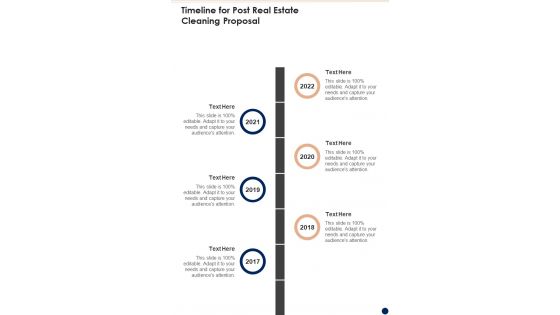 Timeline For Post Real Estate Cleaning Proposal One Pager Sample Example Document
