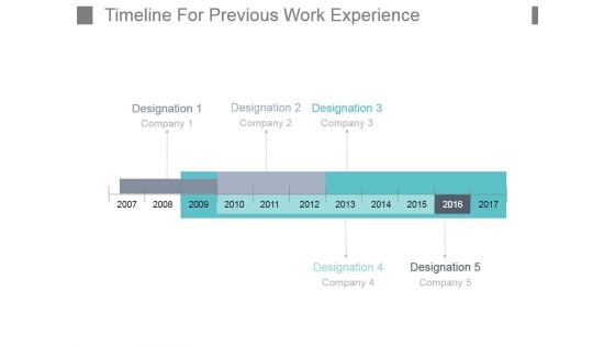 Timeline For Previous Work Experience Powerpoint Graphics Timeline For Previous Work Experience Powerpoint Graphics