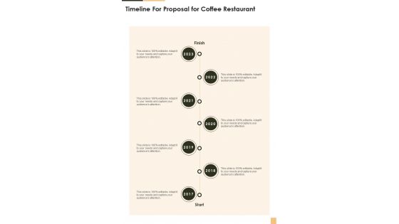 Timeline For Proposal For Coffee Restaurant One Pager Sample Example Document