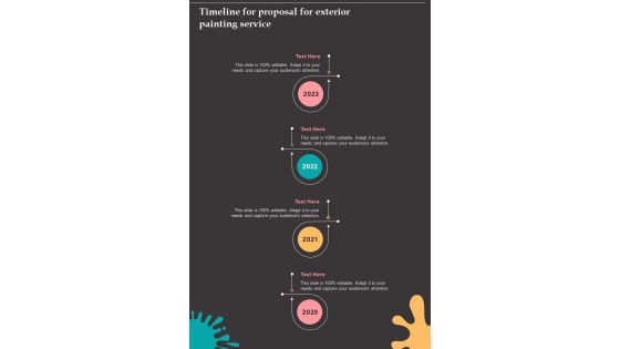 Timeline For Proposal For Exterior Painting Service One Pager Sample Example Document Timeline For Proposal For Exterior Painting Service One Pager Sample Example Document