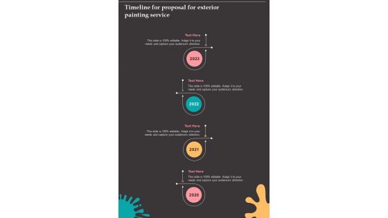 Timeline For Proposal For Exterior Painting Service One Pager Sample Example Document