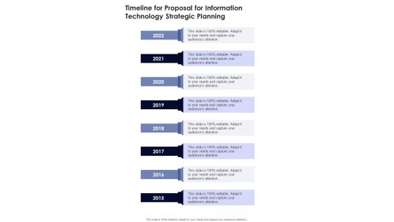 Timeline For Proposal For Information Technology Strategic Planning One Pager Sample Example Document Timeline For Proposal For Information Technology Strategic Planning One Pager Sample Example Document