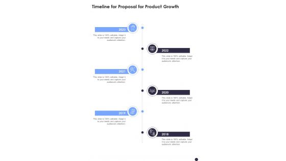 Timeline For Proposal For Product Growth One Pager Sample Example Document