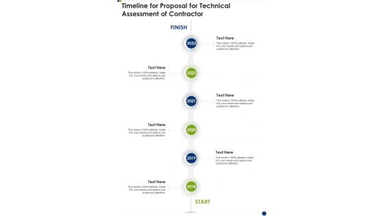 Timeline For Proposal For Technical Assessment Of Contractor One Pager Sample Example Document