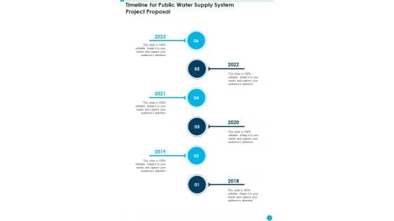 Timeline For Public Water Supply System Project Proposal One Pager Sample Example Document