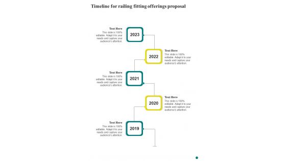 Timeline For Railing Fitting Offerings Proposal One Pager Sample Example Document Timeline For Railing Fitting Offerings Proposal One Pager Sample Example Document