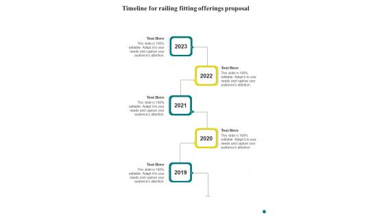 Timeline For Railing Fitting Offerings Proposal One Pager Sample Example Document